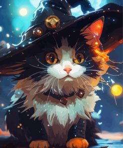 Kitten Witch Diamond Painting