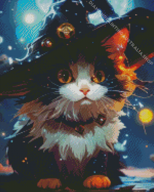 Kitten Witch Diamond Painting