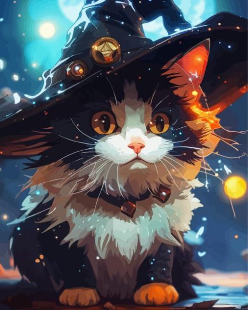 Kitten Witch Diamond Painting