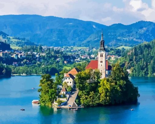 Lake bled Diamond Painting