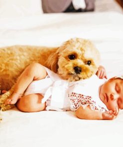 Little Girl With Puppy Diamond Painting