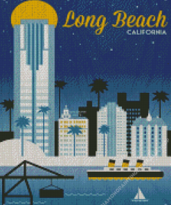 Long Beach California Poster Diamond Painting