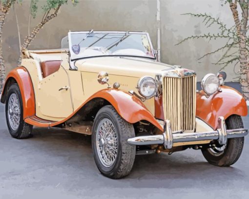 MG TD Antique Car Diamond Painting