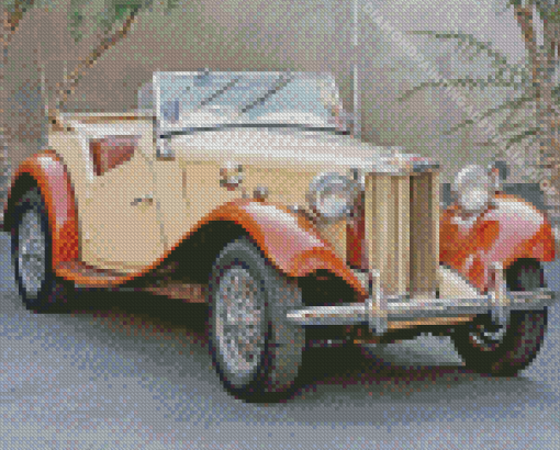 MG TD Antique Car Diamond Painting