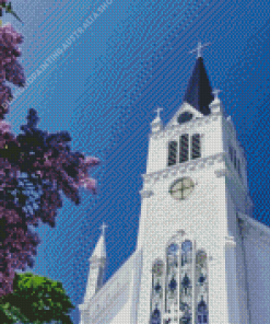 Mackinaw Church Building Diamond Painting