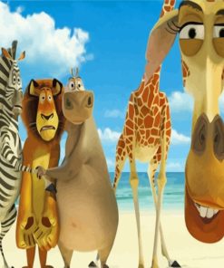 Madagascar Animation In Beach Diamond Painting