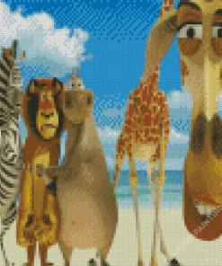 Madagascar Animation In Beach Diamond Painting