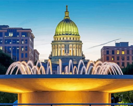 Madison Wisconsin State Capitol Diamond Painting