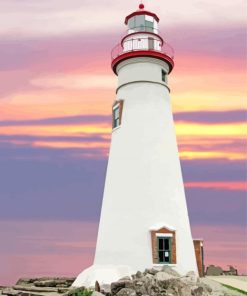 Marblehead Lighthouse Sunset Diamond Painting