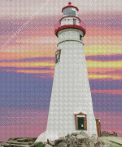 Marblehead Lighthouse Sunset Diamond Painting