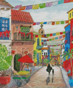 Mexican Market Village Diamond Painting