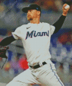 Miami Marlins Baseball Player Diamond Painting