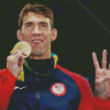 Michael Phelps With Medal Olympics Diamond Painting