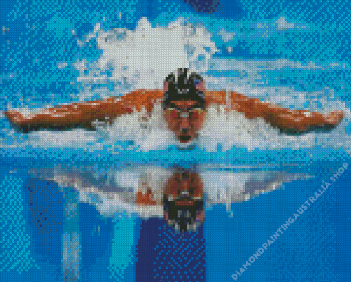 Michael Phelps Swimming Diamond Painting