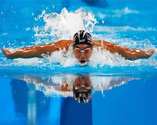 Michael Phelps Swimming Diamond Painting