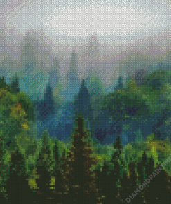 Misty Trees Diamond Painting