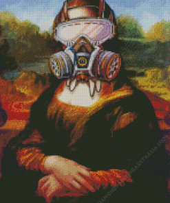 Mona Lisa with Mask Diamond Painting