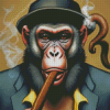 Monkey With Cigar Diamond Painting