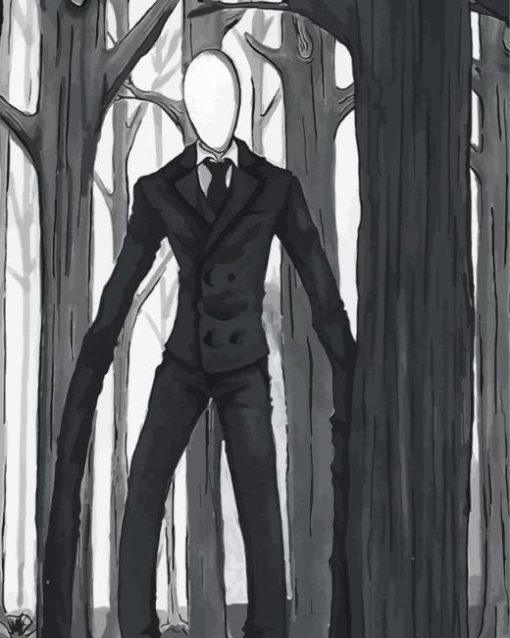 Monochrome Slenderman Diamond Painting