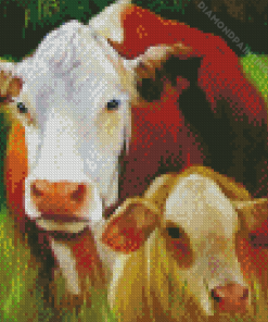 Mother And Baby Cow Diamond Painting