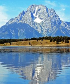 Mount Moran Lake Landscape Diamond Painting