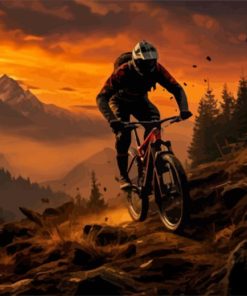 Mountain Biker Silhouette Diamond Painting