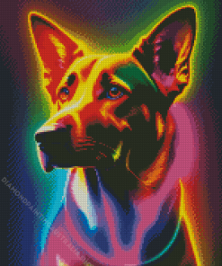 Neon Colorful Dog Diamond Painting