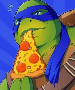 Ninja Turtle Eating Pizza Diamond Painting