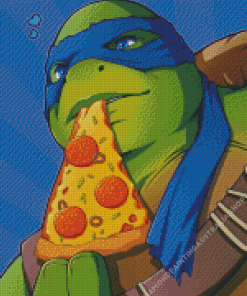 Ninja Turtle Eating Pizza Diamond Painting