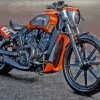 Orange Black Indian Motorcycle Diamond Painting