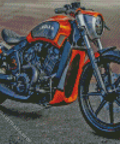 Orange Black Indian Motorcycle Diamond Painting