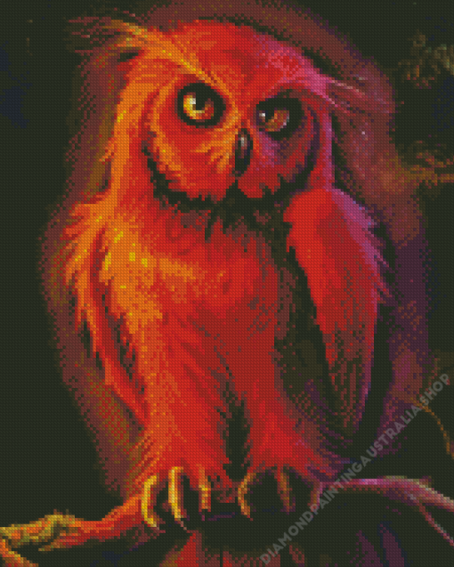 Orange Owl Art Diamond Painting