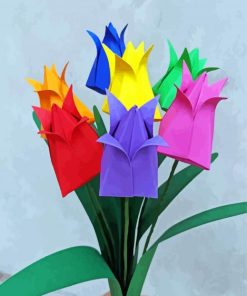 Origami Tulips Bouquet Diamond Painting