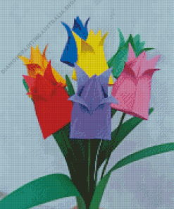 Origami Tulips Bouquet Diamond Painting