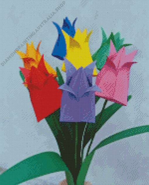 Origami Tulips Bouquet Diamond Painting