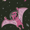 Pink Pterosaur In Space Diamond Painting