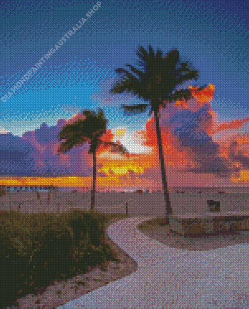 Pompano Beach At Sunset Diamond Painting