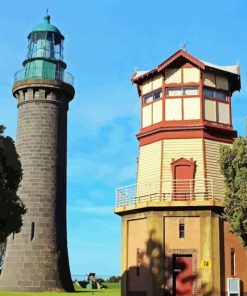 Queenscliff Black Lighthouse Diamond Painting