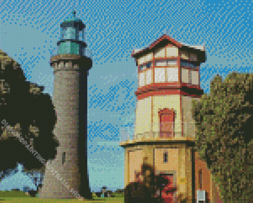 Queenscliff Black Lighthouse Diamond Painting