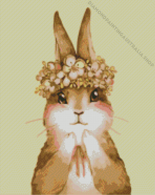 Rabbit Flower Crown Diamond Painting