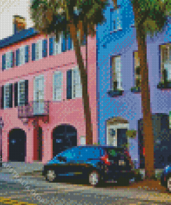 Rainbow Row Diamond Painting