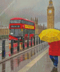 Raining London England Diamond Painting