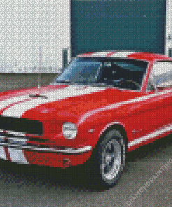 Red 66 Ford Mustang Diamond Painting