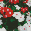 Red And White Flowers Diamond Painting