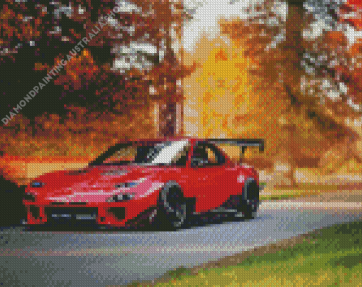 Red Mazda RX 7 Diamond Painting