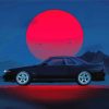 Red Moon Skyline R32 Car Diamond Painting