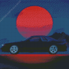 Red Moon Skyline R32 Car Diamond Painting