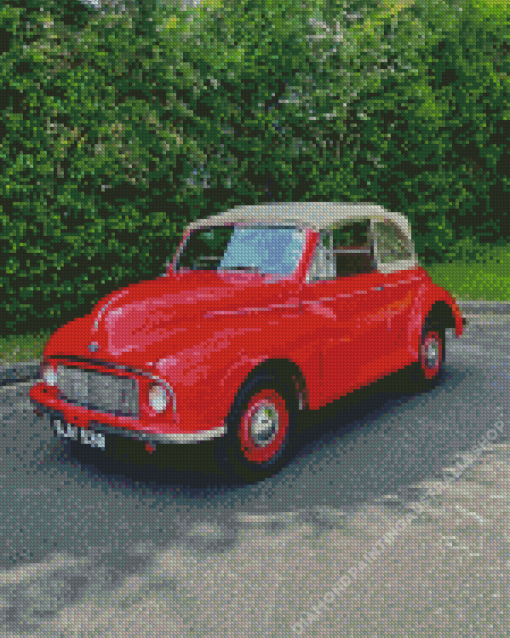 Red Minor Car Diamond Painting