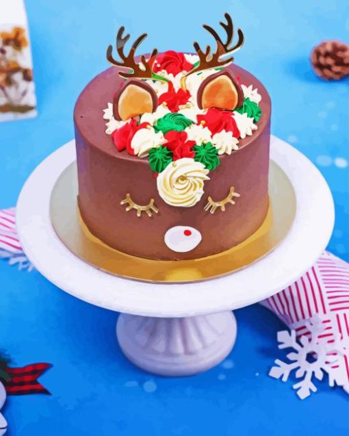 Reindeer Cake Diamond Painting