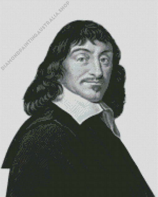 Rene Descartes Black and White Diamond Painting